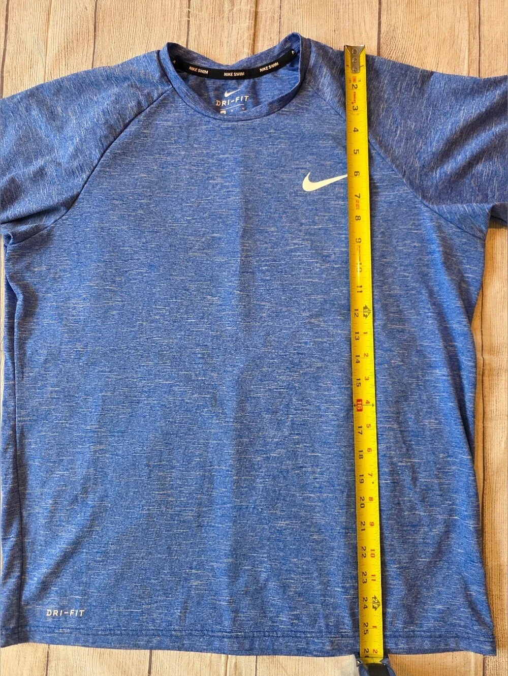 Nike Swim Crewneck Short Sleeve Shirt Mens Medium DriFit UPF 40+ Blue Fitted